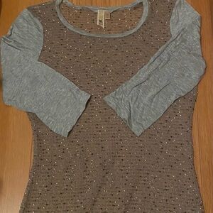 BKE Sheer Knit Sweater 3/4 Sleeve - Size L